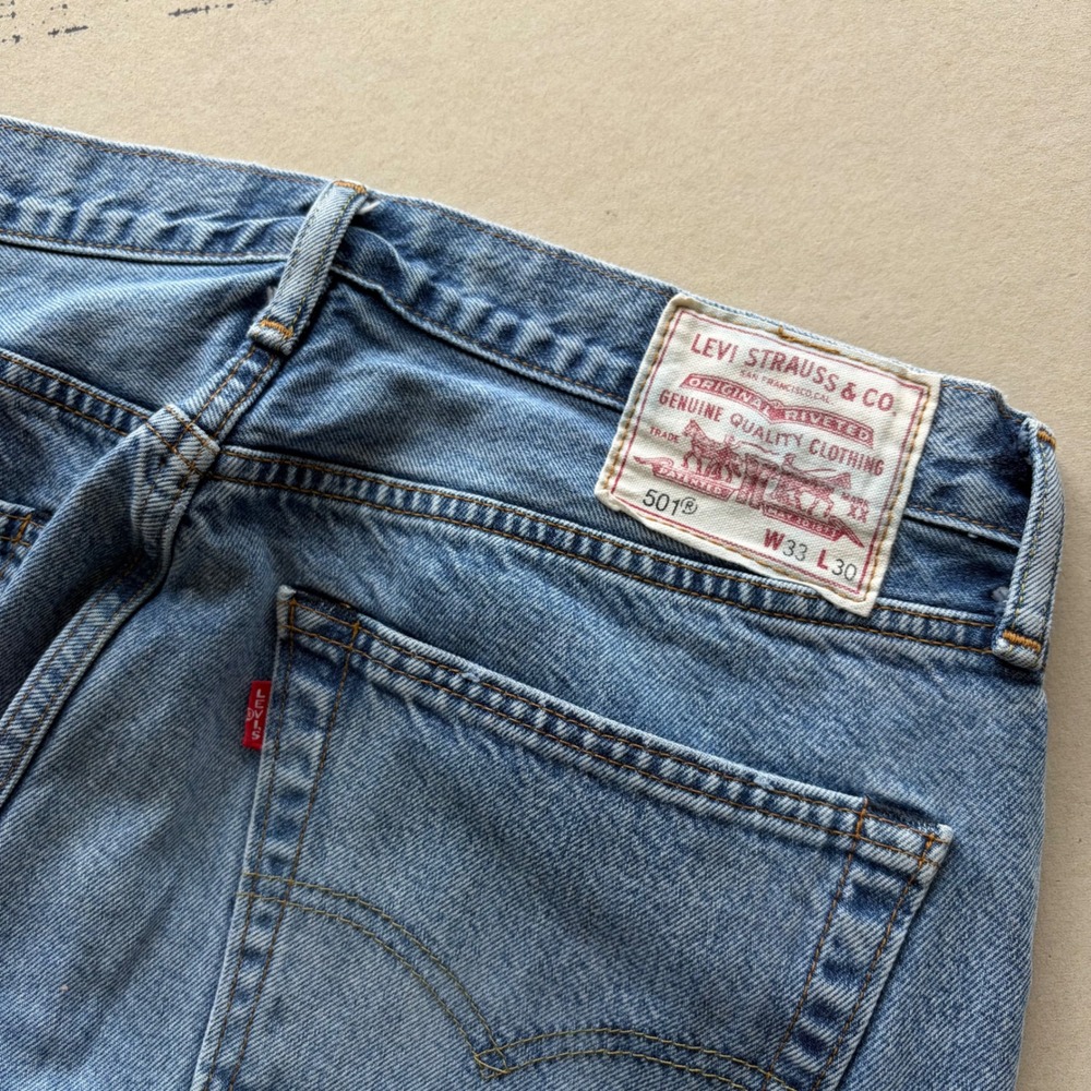 Y2K Big E Levis 501 Original Fit Light Wash Denim Jeans